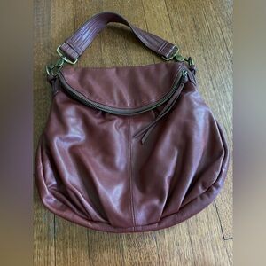 Margot Brown Real Leather Shoulder Bag with Slouchy Design